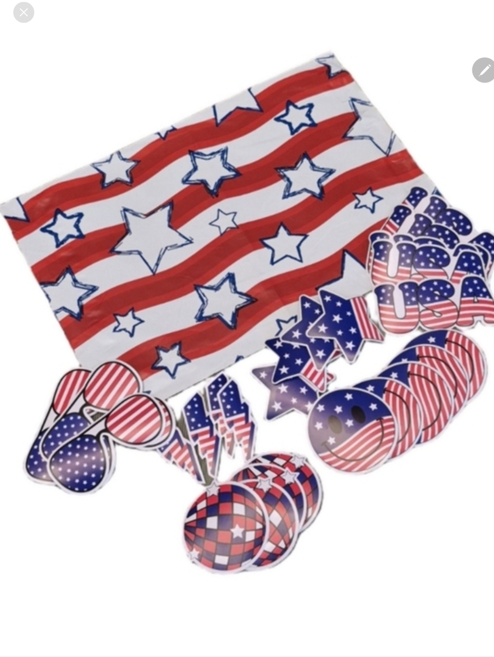 Poly Mailers (25) 10x13 Plus 25 Vinyl Stickers Patriotic 4th Of July Stars 50 PC